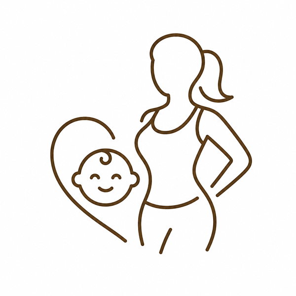 お子様連れもOK!産後太りもお任せください・イラスト