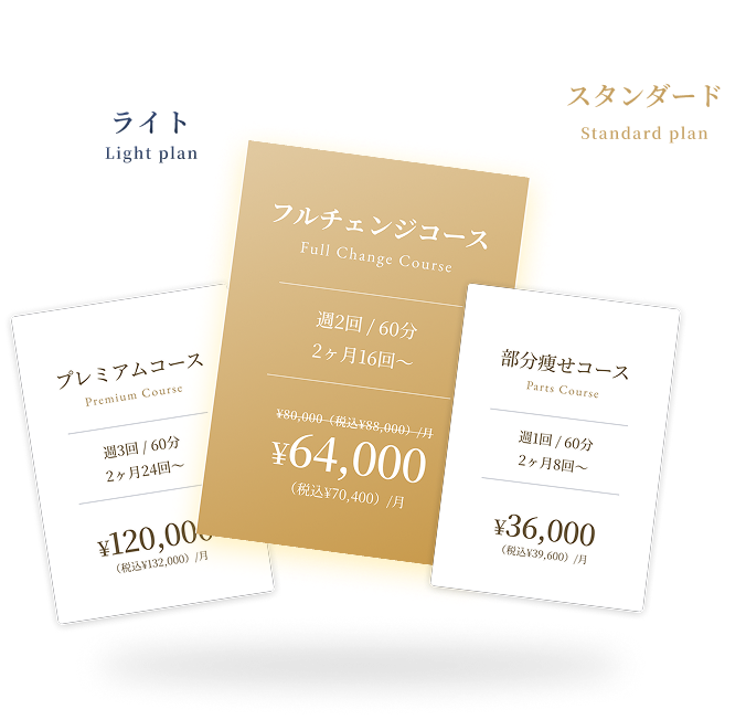 ライト・スタンダードなど各プランのイメージ